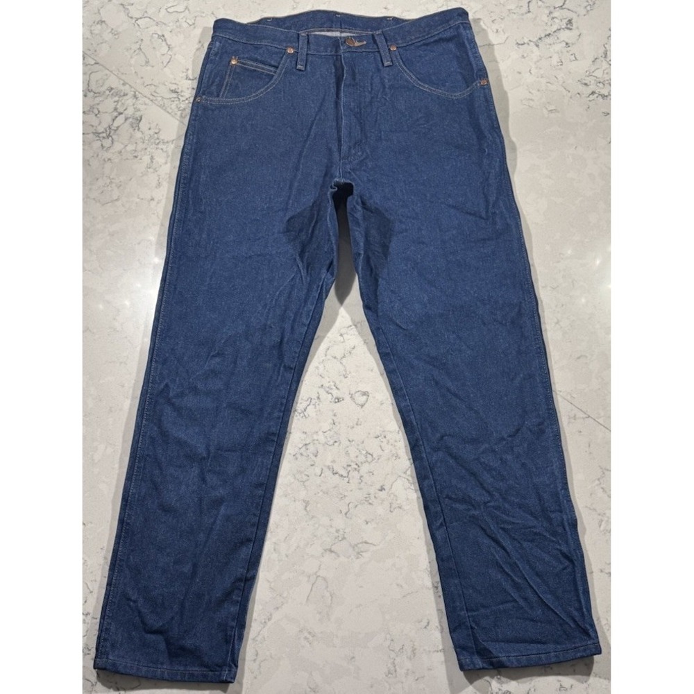Wrangler Cowboy Cut Original Fit Jeans Mens 35x32 Dark Wash Indigo Denim 13MWZ